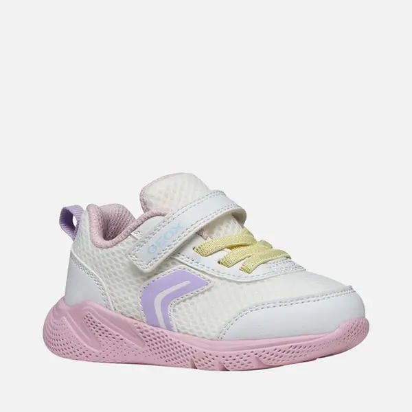 Pantofi sport Geox fete, material textil, talpa flexibila, Sprintye, alb_B454TD-01454-C0406-25_Pebebe