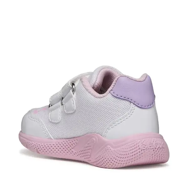 Pantofi sport Geox fete, material textil, talpa flexibila, Sprintye, alb design cu floare_B654TA-0GNHH-C1060-20_Pebebe
