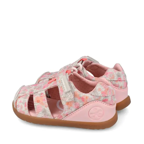 Sandale Barefoot Fete, Biomecanics Wider Canvas, roz cu imprimeu_262193-A103-21_Pebebe