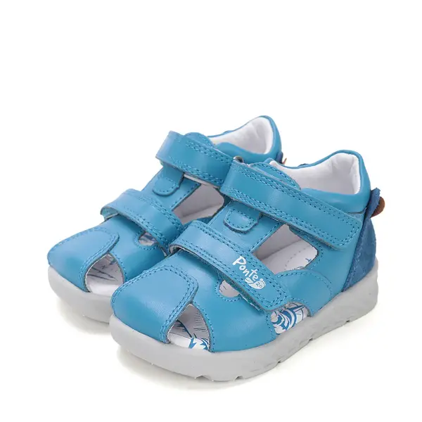 Sandale cu supinatie, Ponte20, piele naturala, albastru design cu ursulet_DA05-6-1256A-22_Pebebe