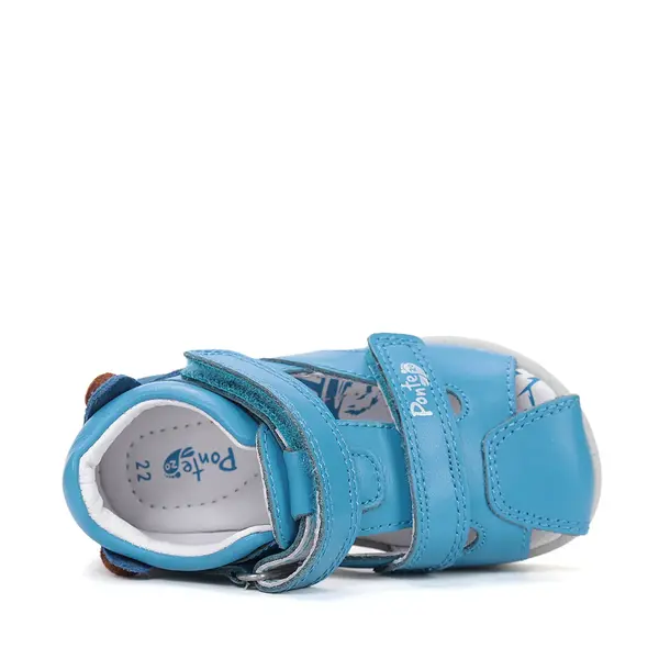 Sandale cu supinatie, Ponte20, piele naturala, albastru design cu ursulet_DA05-6-1256A-22_Pebebe