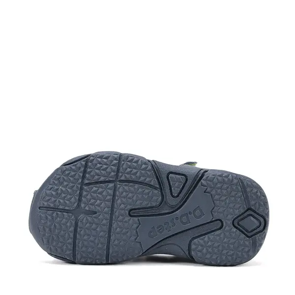Sandale D.D. Step băieți, piele naturală, bleumarin cu imprimeu barcuta_G064-61383B-24_Pebebe