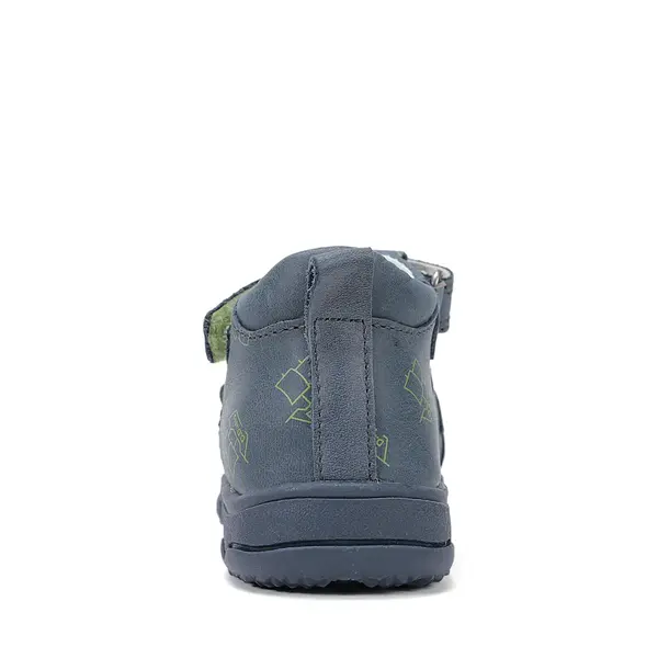 Sandale D.D. Step băieți, piele naturală, bleumarin cu imprimeu barcuta_G064-61383B-20_Pebebe