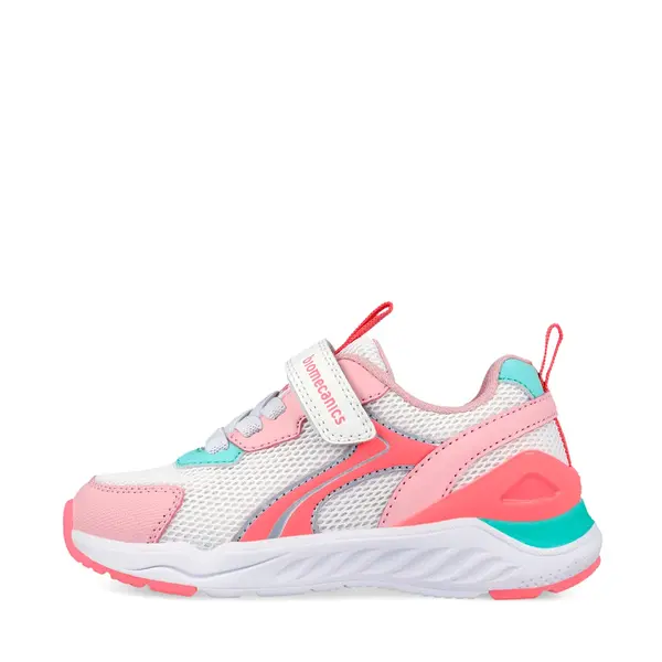 Adidași Biomecanics Bioevolution Runner pentru Copii – alb cu roz Velcro și șiret_262273-F113-25_Pebebe