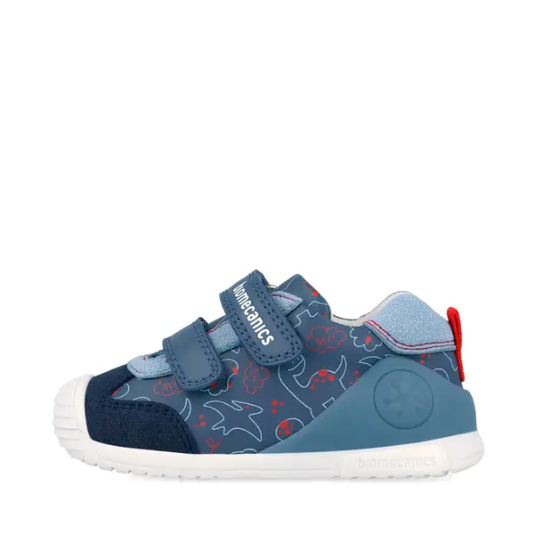 Pantofi Biomecanics pentru Băieței Biogateo Casual – bleumarin cu Imprimeu Dinozauri_262120-A556-19_Pebebe