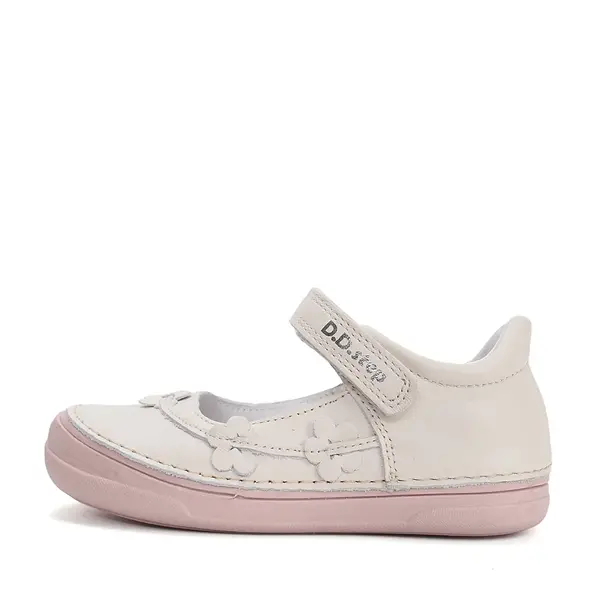 Pantofi fete, balerini, piele naturala, design cu flori, crem, D.D.Step_H078-61966AM-27_Pebebe