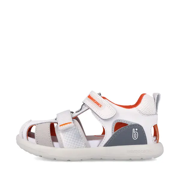 Sandale Biomecanics baieti, piele naturala, talpa flexibila, protectie degete, Bioevolution, alb_262231-B050-25_Pebebe
