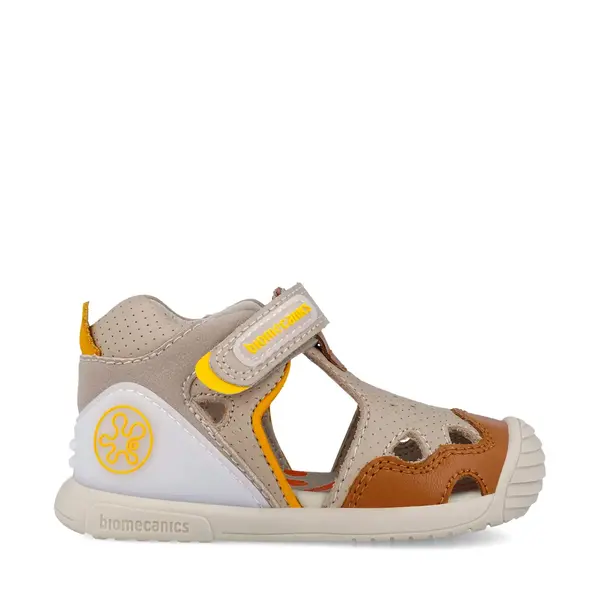 Sandale Biomecanics baieti, talpa flexibila, protectie degete, Biogateo Casual, cappuccino_262128-B725-18_Pebebe