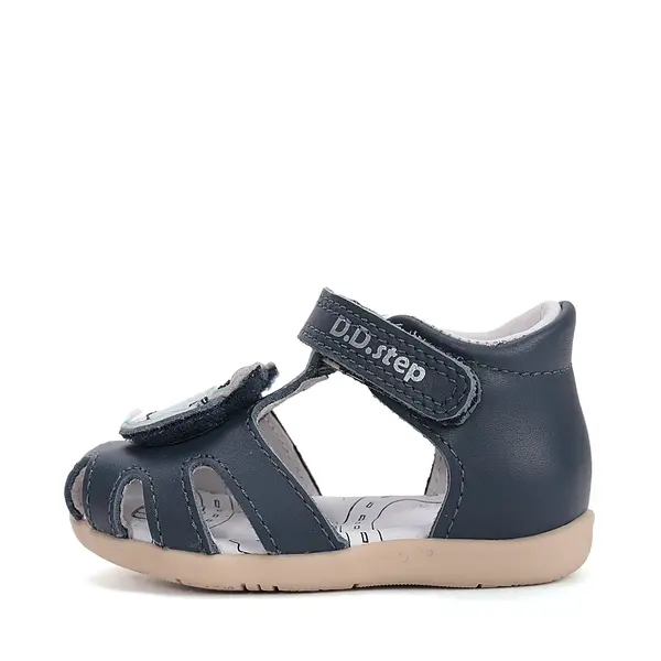 Sandale D.D. Step, Baieti, piele naturala, talpa flexibila, Bleumarin, hipopotam_G075-61516A-20_Pebebe