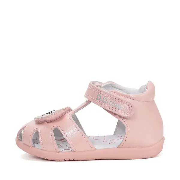 Sandale D.D. Step Fete, piele naturala, talpa flexibila, roz deschis, ursulet_G075-61516D-20_Pebebe