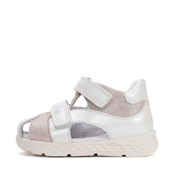 Sandale fete, cu supinatie, piele naturala, ajustare cu doua barete, alb, Ponte20_DA05-6-1808C-27_Pebebe