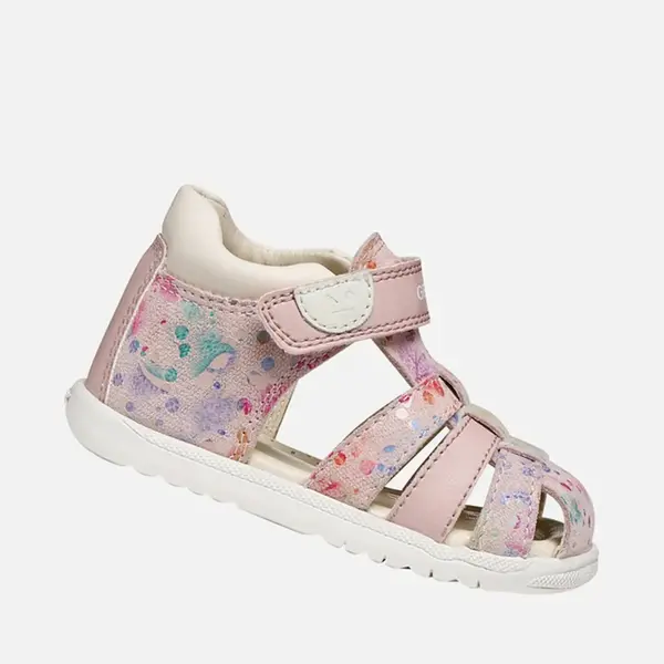 Sandale fete Geox, Macchia, Piele naturala, Roz pictat_B254WB-007BC-C8W0G-18_Pebebe