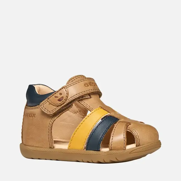 Sandale fete Geox, Macchia, Piele naturala, maro cognac_B254VA-0CL78-CT6F4-19_Pebebe