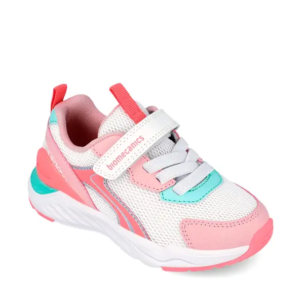Adidași Biomecanics Bioevolution Runner pentru Copii – alb cu roz Velcro și șiret_262273-F113-25_Pebebe