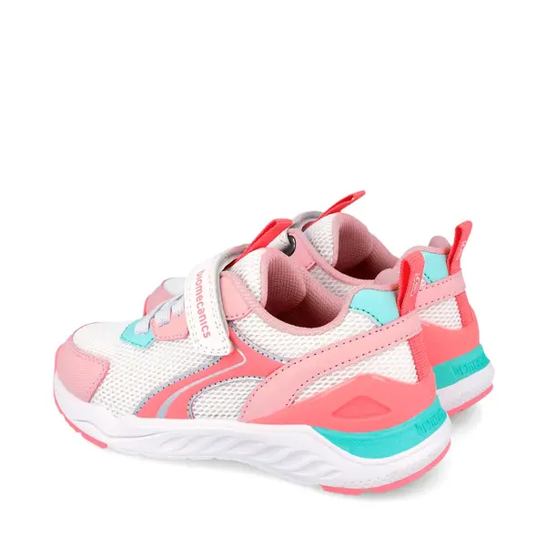Adidași Biomecanics Bioevolution Runner pentru Copii – alb cu roz Velcro și șiret_262273-F113-25_Pebebe