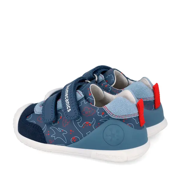 Pantofi Biomecanics pentru Băieței Biogateo Casual – bleumarin cu Imprimeu Dinozauri_262120-A556-19_Pebebe