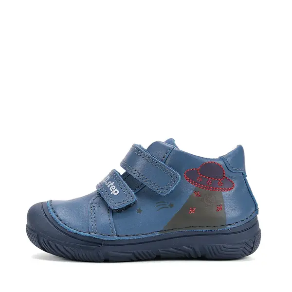 Pantofi D.D Step Baieti, piele naturala, captuseala din piele, talpa flexibila, bleumarin, design cu OZN_S082-61612A-21_Pebebe