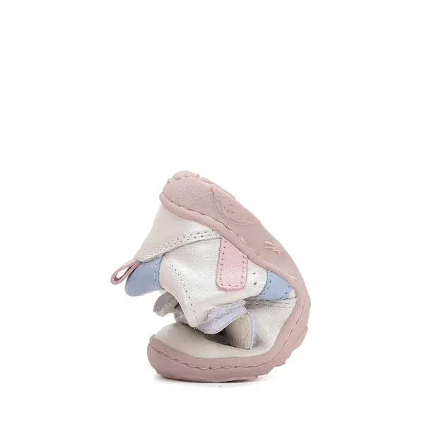 Pantofi D.D.Step copii, barefoot, piele naturala, decupati, primii pași, alb sidef_H077-61288F-21_Pebebe