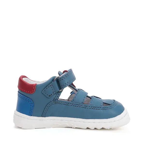 Pantofi D.D.Step copii, barefoot, piele naturala, decupati, primii pași, albastru_H077-61979-20_Pebebe