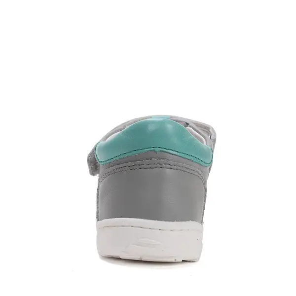 Pantofi D.D.Step copii, barefoot, piele naturala, decupati, primii pași, gri_H077-61979B-21_Pebebe