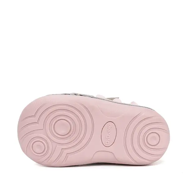 Pantofi D.D. Step fete, primii pasi, piele naturala, talpa flexibila, auriu cu pisică_S015-61267B-24_Pebebe