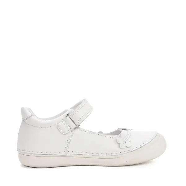 Pantofi fete, balerini, piele naturala, design cu flori, alb D.D.Step_H078-61856M-29_Pebebe