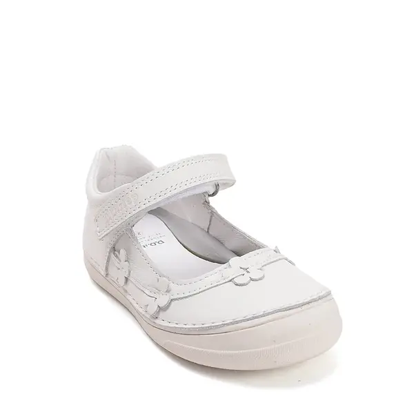 Pantofi fete, balerini, piele naturala, design cu flori, alb D.D.Step_H078-61856M-29_Pebebe