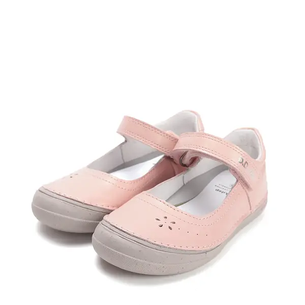 Pantofi fete, balerini, piele naturala, design cu flori, roz perlat, D.D.Step_H078-61794BM-26_Pebebe