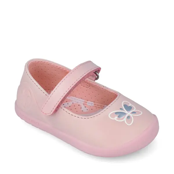Pantofi fete Biomecanics, piele naturala, Wider, roz cu fluturas_262155-B779-21_Pebebe