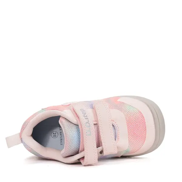 Pantofi sport fete, material textil, talpa flexibila, roz cu sclipici, D.D. Step_F065-61776AM-29_Pebebe