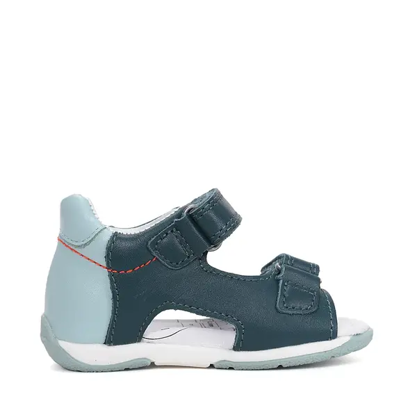 Sandale baieti cu varf deschis, piele naturala, talpa flexibila, bleumarin, D.D. Step_G111-61179B-20_Pebebe