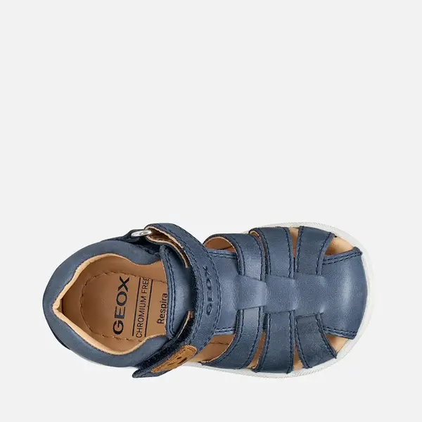 Sandale baieti Geox, Piele naturala, Macchia, bleumarin_B254VA-000CL-C4002-20_Pebebe