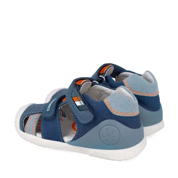 Sandale Biomecanics baieti, piele naturala, talpa flexibila, protectie degete, Biogateo Casual, bleumarin_262123-A556-20_Pebebe