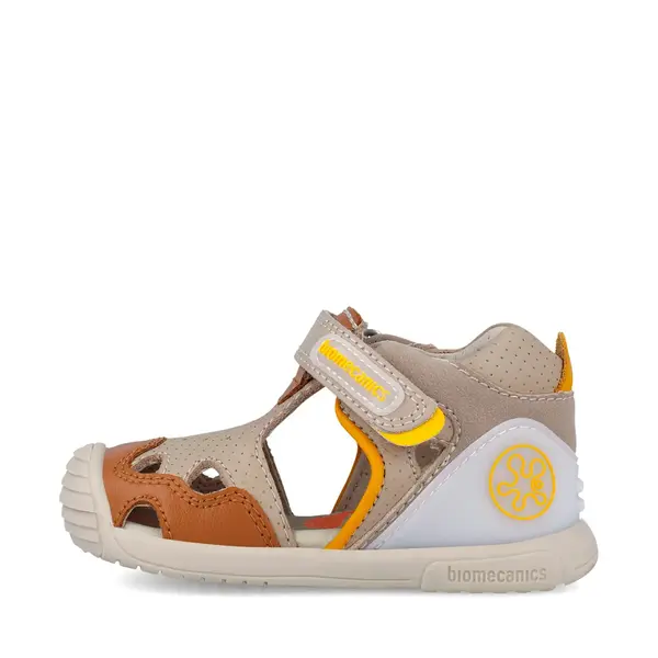 Sandale Biomecanics baieti, talpa flexibila, protectie degete, Biogateo Casual, cappuccino_262128-B725-19_Pebebe