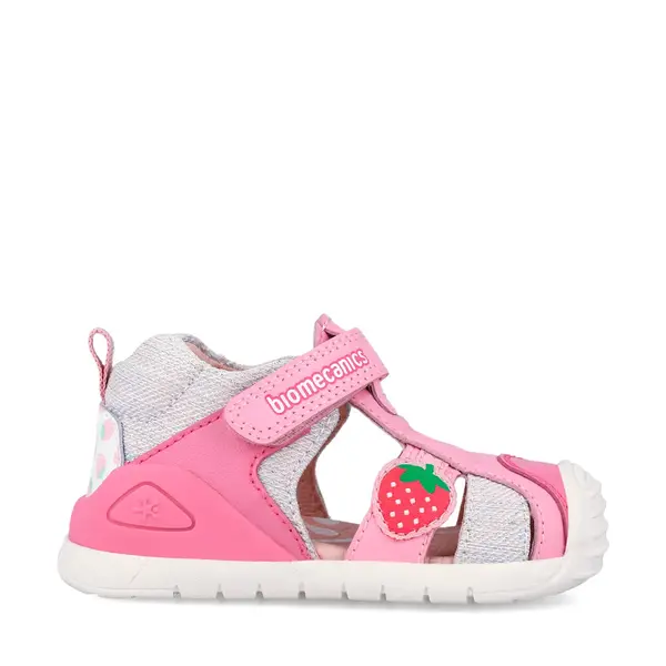 Sandale Biomecanics fete, talpa flexibila, protectie degete, Biogateo Casual, roz cu capsuna_262110-A711-24_Pebebe