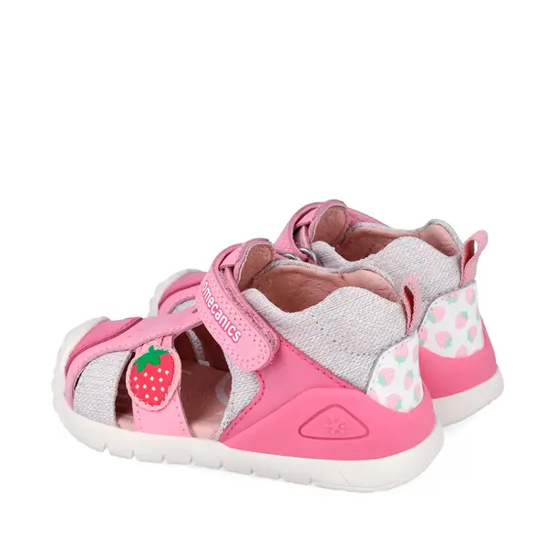 Sandale Biomecanics fete, talpa flexibila, protectie degete, Biogateo Casual, roz cu capsuna_262110-A711-19_Pebebe