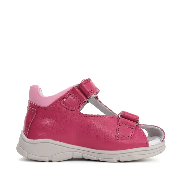 Sandale copii, cu supinatie, piele naturala, ajustare cu doua barete, Roz, Ponte20_DA05-6-1925C-22_Pebebe