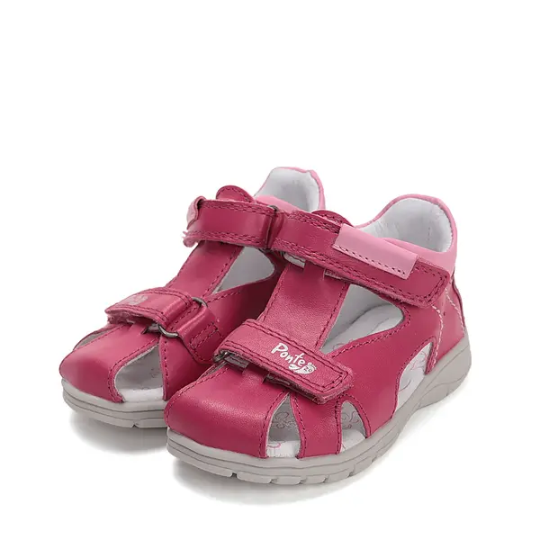 Sandale copii, cu supinatie, piele naturala, ajustare cu doua barete, Roz, Ponte20_DA05-6-1925C-22_Pebebe