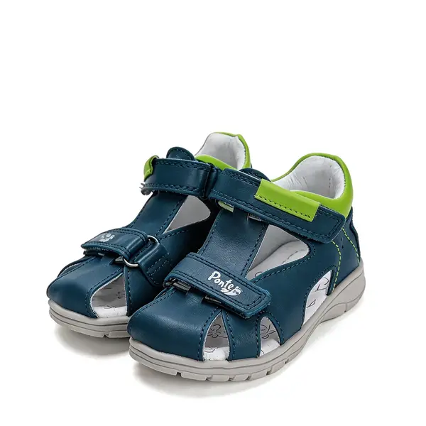Sandale copii, cu supinatie, piele naturala, ajustare cu doua barete, albastru, Ponte20_DA05-6-1925-22_Pebebe