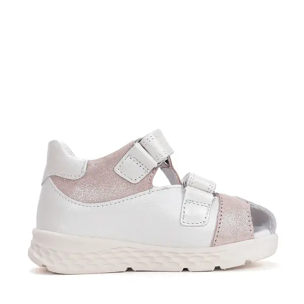 Sandale fete, cu supinatie, piele naturala, ajustare cu doua barete, alb, Ponte20_DA05-6-1808C-27_Pebebe
