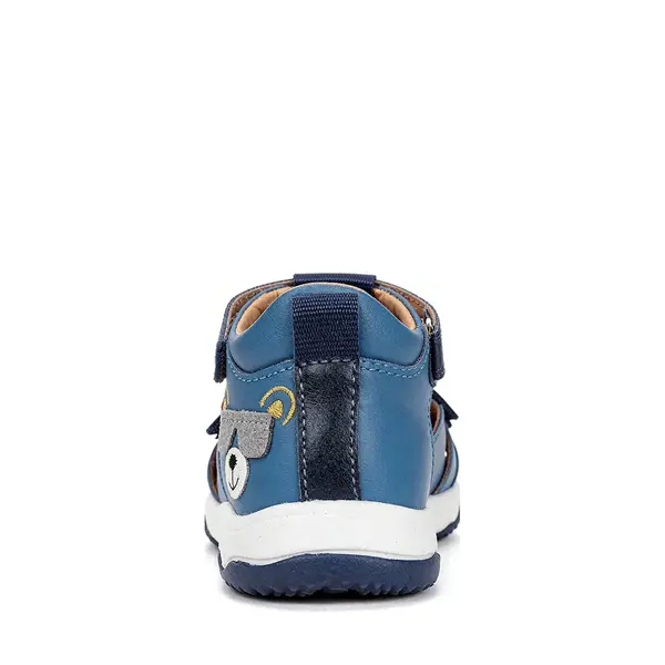 Sandale D.D. Step baieti, piele naturala, branț cu suport, albastru design cu urs_G064-61909B-22_Pebebe