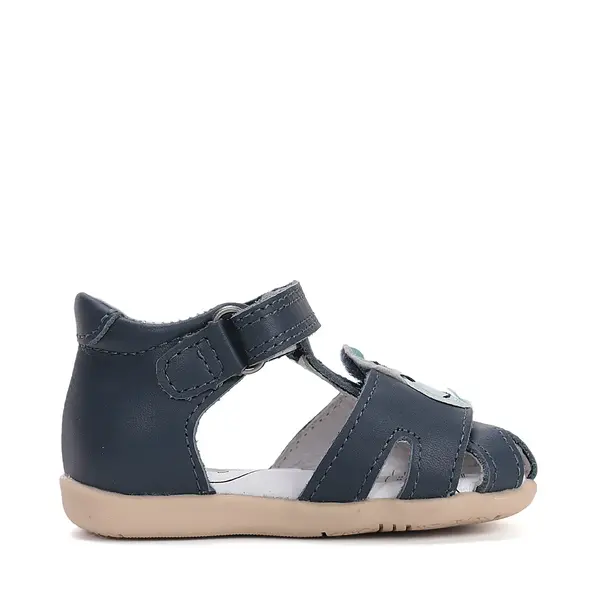 Sandale D.D. Step, Baieti, piele naturala, talpa flexibila, Bleumarin, hipopotam_G075-61516A-25_Pebebe