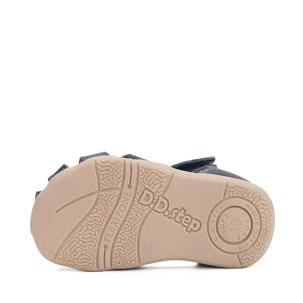 Sandale D.D. Step, Baieti, piele naturala, talpa flexibila, Bleumarin, hipopotam_G075-61516A-20_Pebebe
