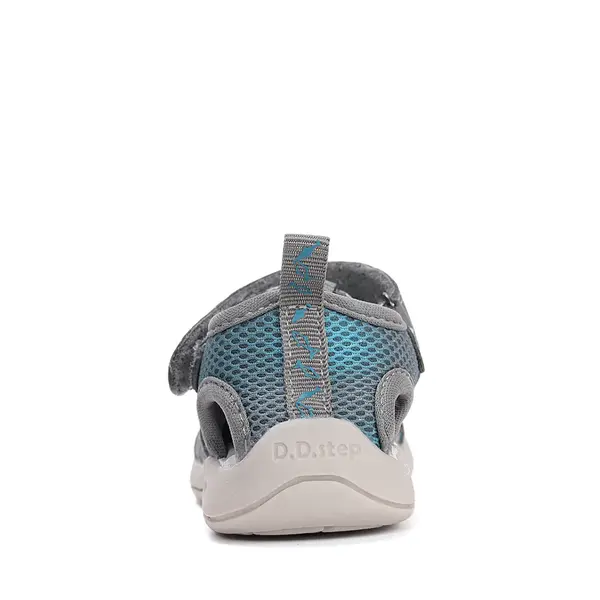 Sandale D.D Step băieți cu uscare rapidă, material textil, gri cu imprimeu_G065-61161BM-30_Pebebe