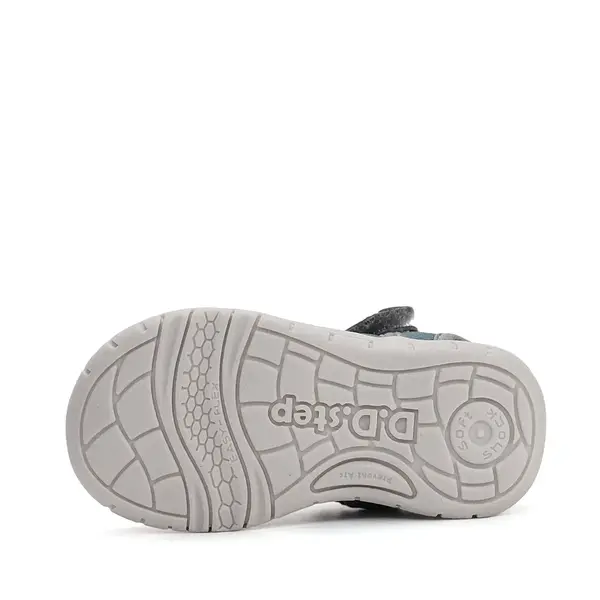 Sandale D.D Step băieți cu uscare rapidă, material textil, gri cu imprimeu_G065-61161BM-30_Pebebe