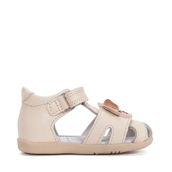 Sandale D.D. Step copii, piele naturala, talpa flexibila, alb unt, caine_G075-61516B-25_Pebebe