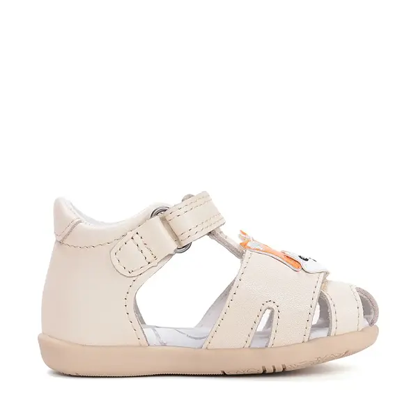 Sandale D.D. Step copii, piele naturala, talpa flexibila, crem, vulpe_G075-61516F-20_Pebebe