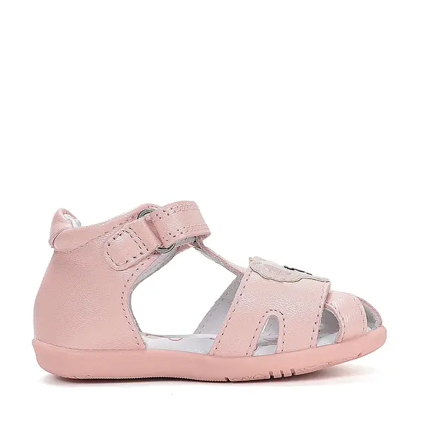 Sandale D.D. Step Fete, piele naturala, talpa flexibila, roz deschis, ursulet_G075-61516D-20_Pebebe
