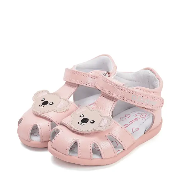 Sandale D.D. Step Fete, piele naturala, talpa flexibila, roz deschis, ursulet_G075-61516D-20_Pebebe