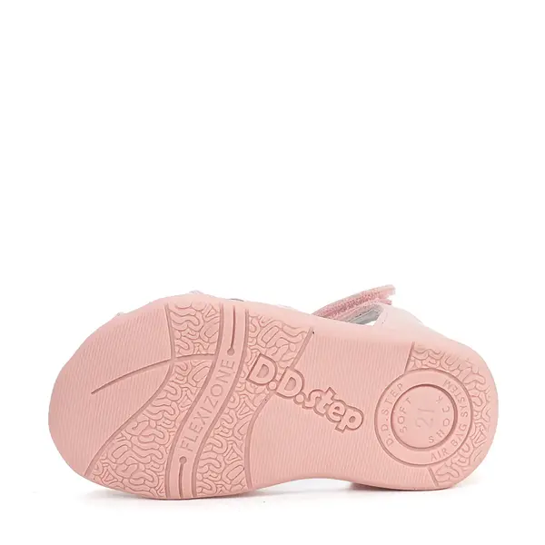 Sandale D.D. Step Fete, piele naturala, talpa flexibila, roz deschis, ursulet_G075-61516D-20_Pebebe